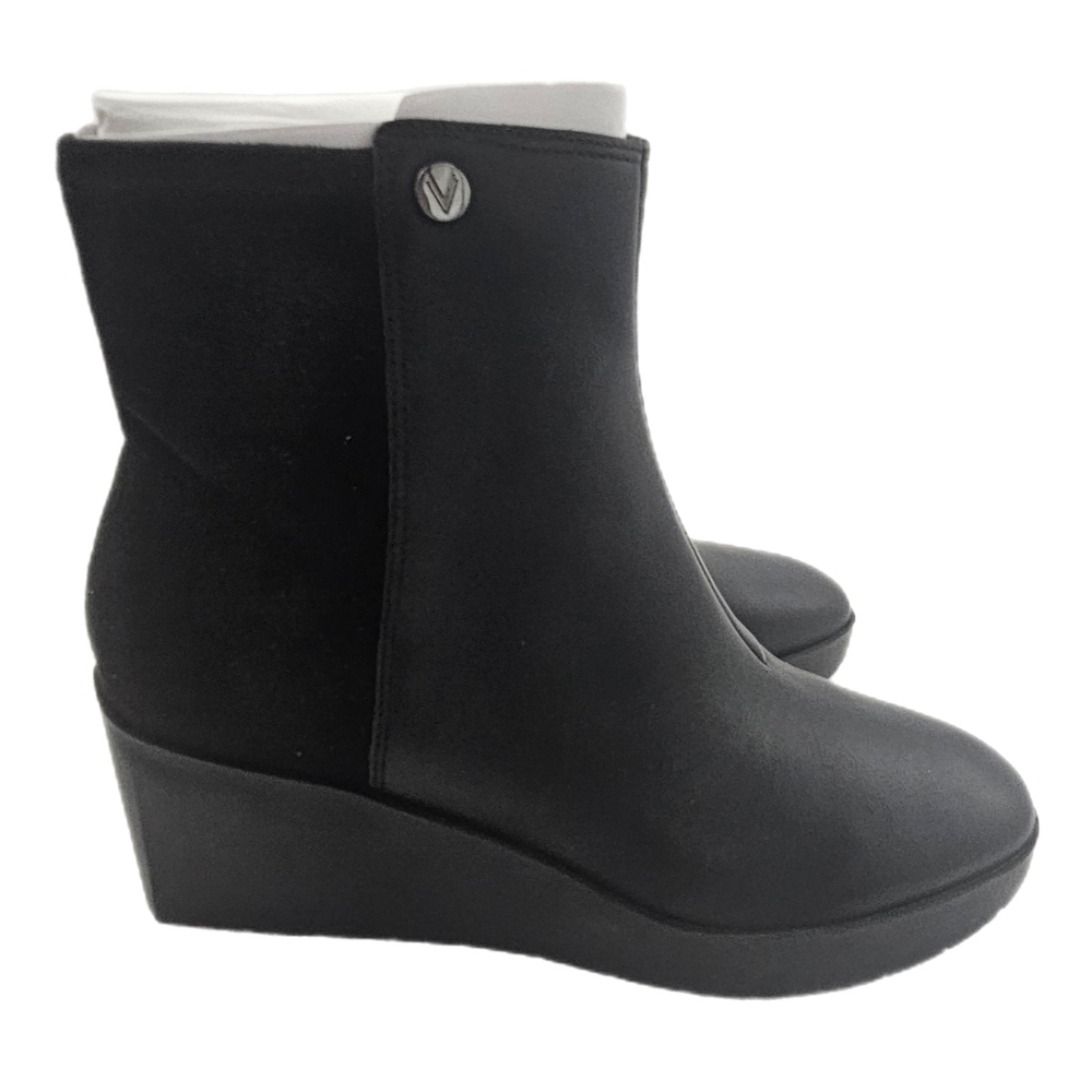 Vionic Skylar Women’s Comfort Wedge Short Boot Black Size 9 NWOB